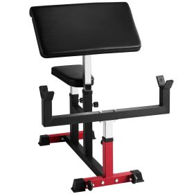 VEVOR Preacher Curl Bench, Strength Training Biceps Machine, Max load 440 LBS Home Gym Equipment, Seated Arm Isolated Barbell Dumbbell Bicep Stat