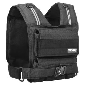 VEVOR Adjustable Weighted Vest, 35lb Weight Vest with Iron Weights, Shoulder Pad, and Reflective Stripe, Body Weight Vest Exercise Set for Men Wo